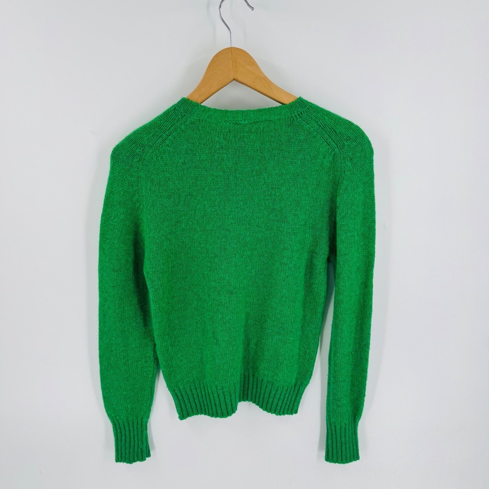 JG Hook British Shetland Wool Sweater Green Size 36 Vintage St Patricks Day - Picture 2 of 5